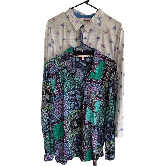 Victoria’s Secret Bundle Group Lot of 2 Sleep Shirts Women’s Size Large Tops - Picture 1 of 8